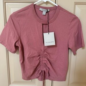 All Saints Pink Ruched Women's Top
